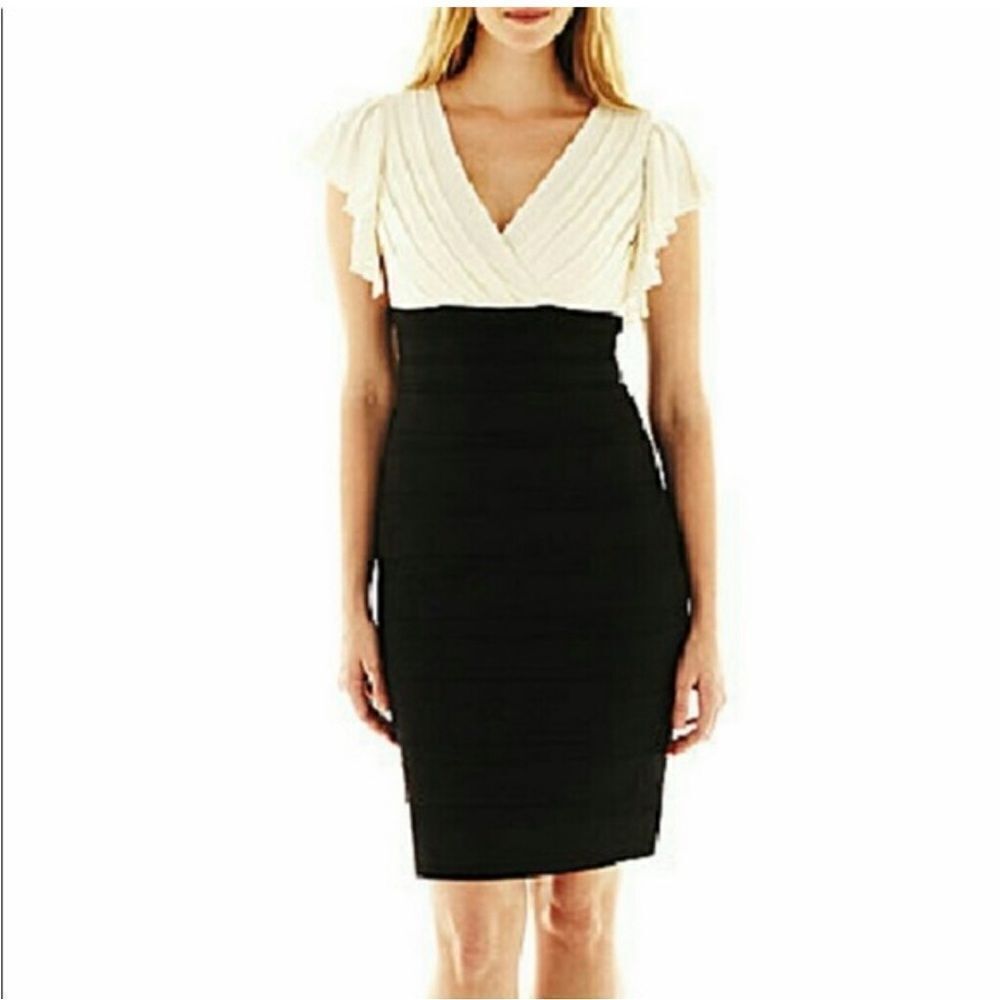 Melrose Ruffle Sleeve Pintuck Bodycon Midi Dress